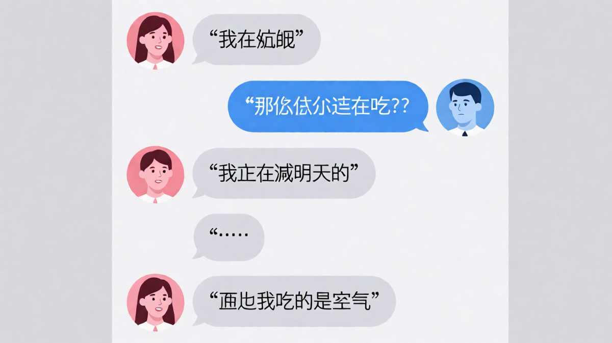 女生说在减肥却还在吃，神回复让人无语