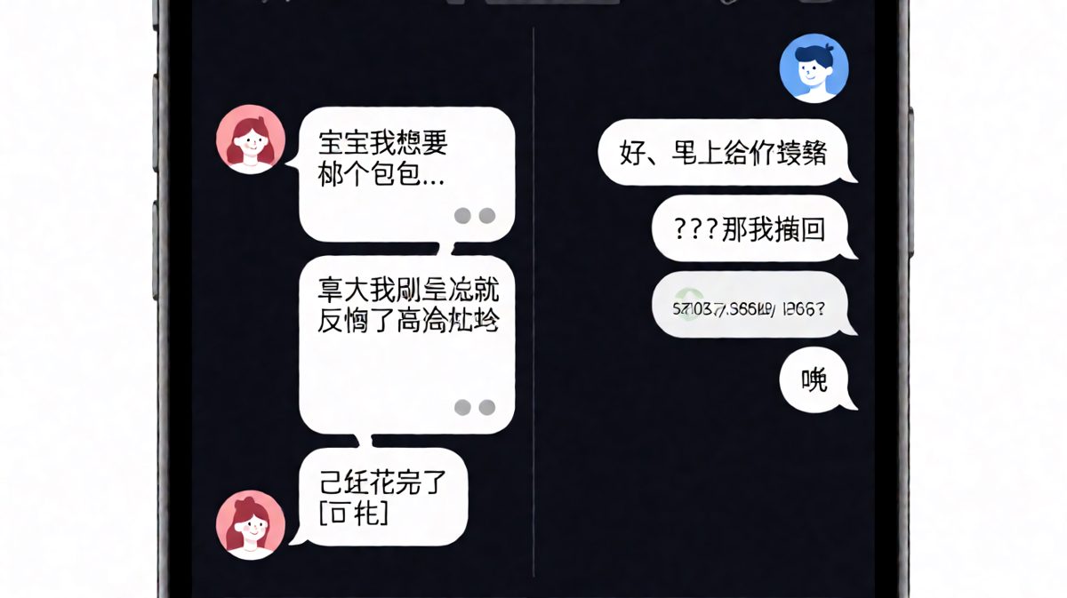女生套路要包包，反手说反悔，结果钱已花完男方的经典'哦'字回复。