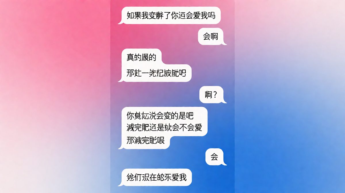 女生设陷阱问胖了还爱不爱，男生一步步中招