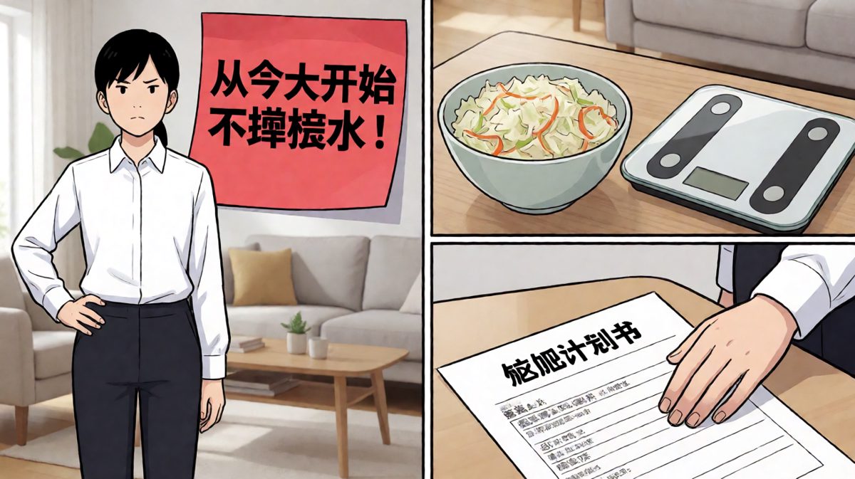信誓旦旦宣布开始减肥