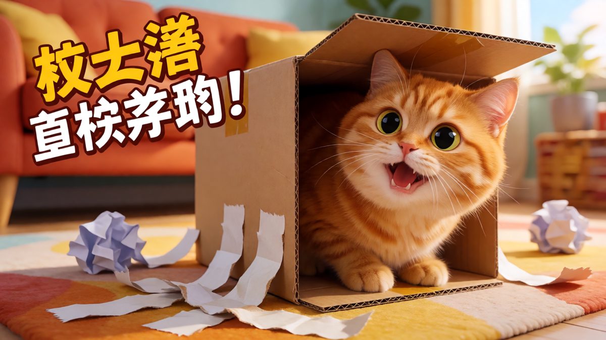猫咪：这个箱子它只是看起来小，对我来说刚刚好！
