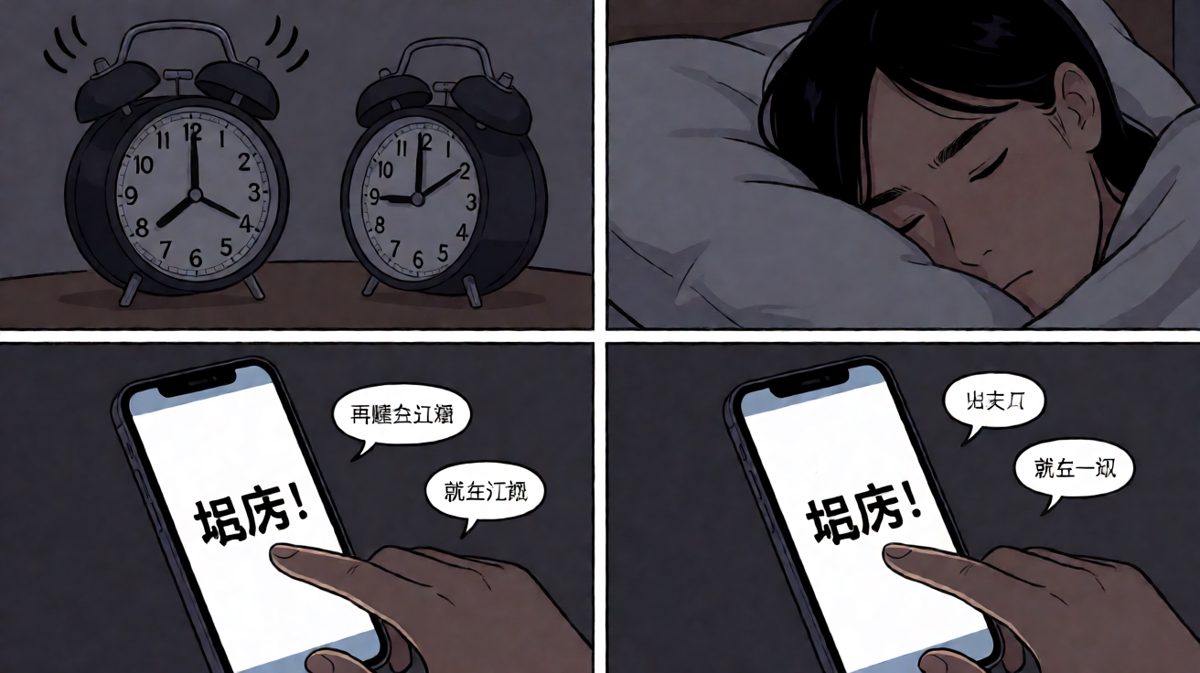 闹钟响了，果断再睡五分钟