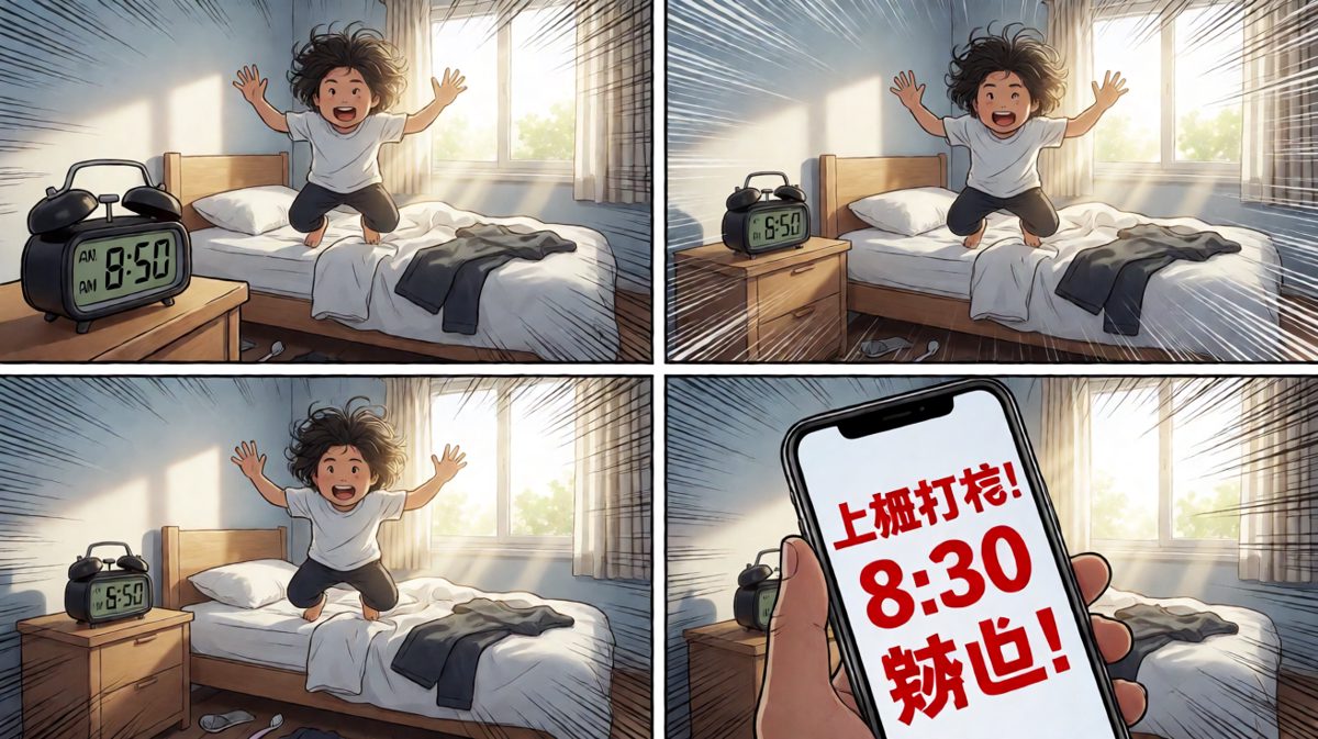 惊醒一看：糟了，快迟到了！