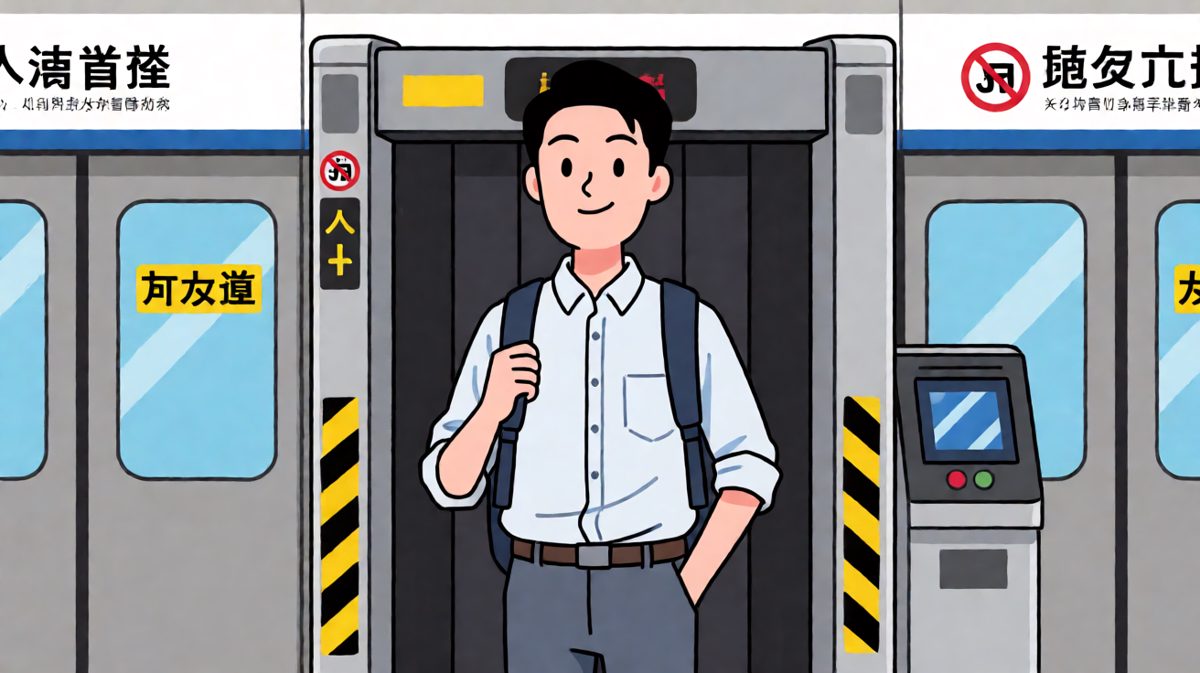小明自信满满排队过安检，心想这有什么难的