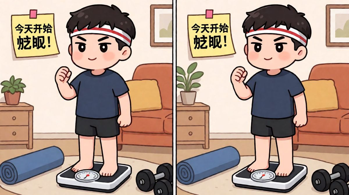 雄心壮志的第一天，誓要瘦成闪电
