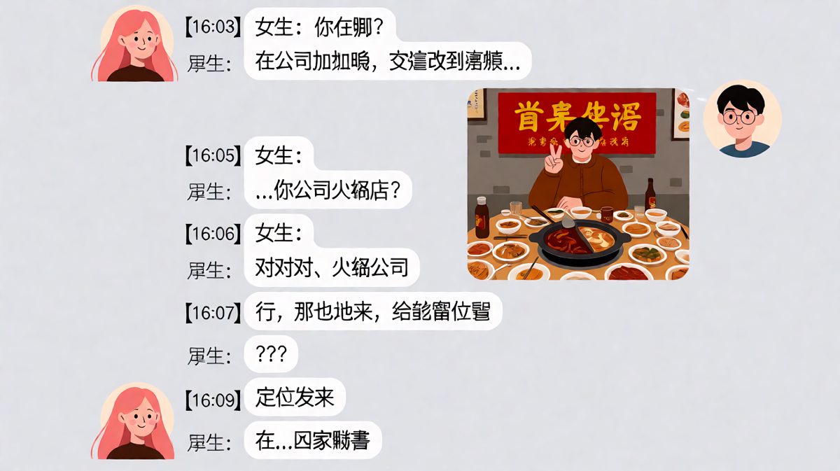 查岗翻车：说加班，其实在火锅店