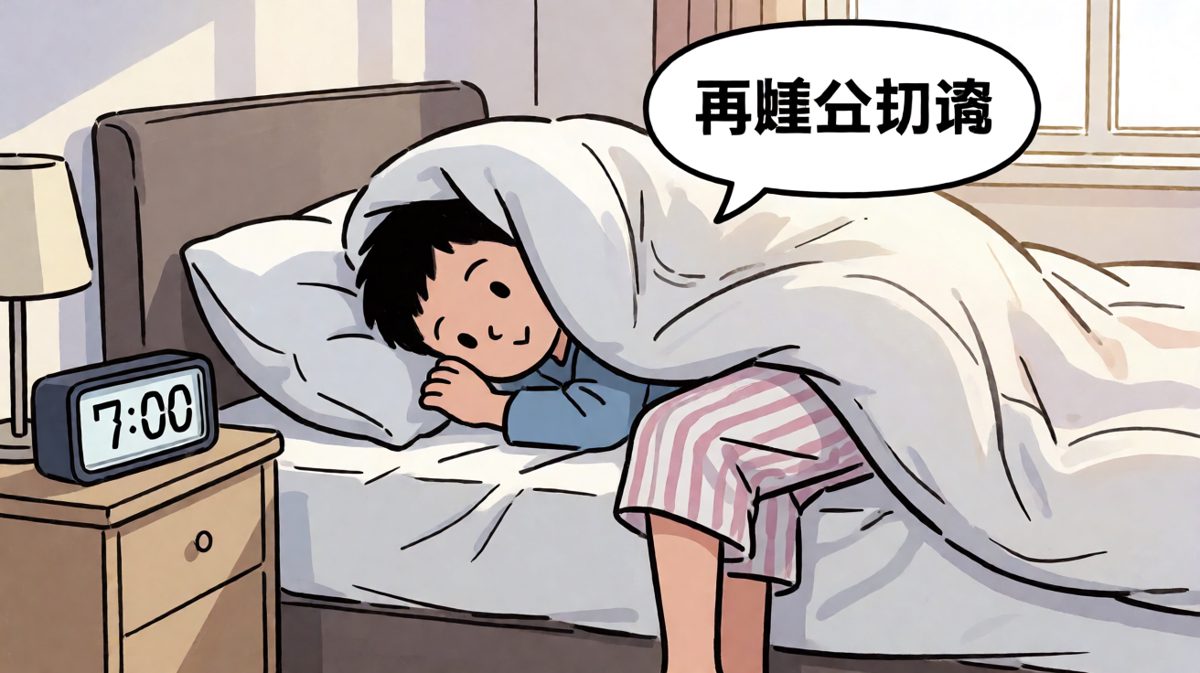 闹钟响了，但我和被子已经签订停战协议
