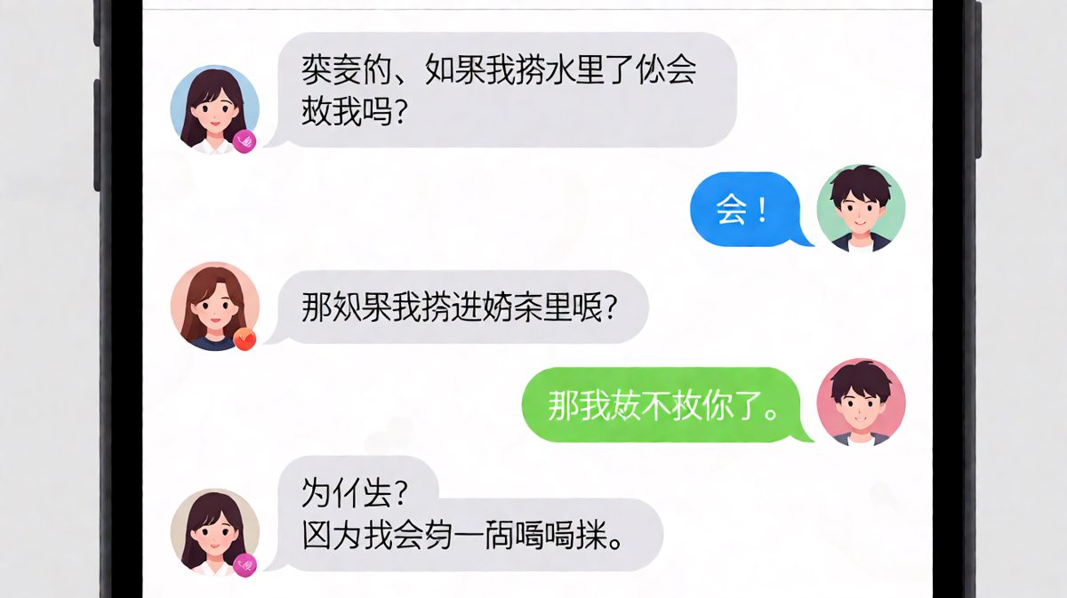 女生试探求生欲，男生用实际行动证明没有求生欲