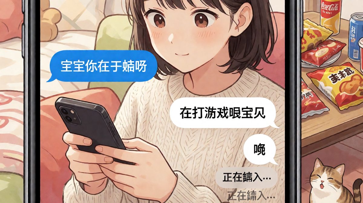 男生打游戏，女生在等回复的窒息三秒钟