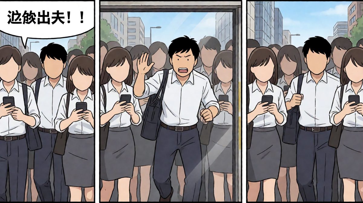 第三格：被挤成相片了