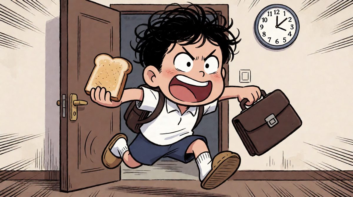 醒来发现迟到，小明开始了极限冲刺。