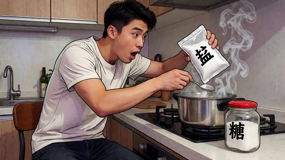 手一抖，整袋盐全部进了锅……