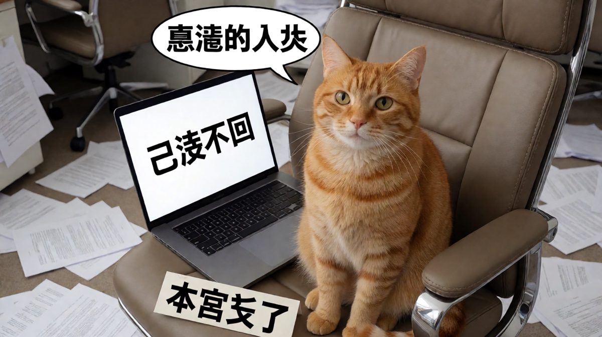 猫主子对铲屎官已读不回消息的傲娇蔑视，配文「愚蠢的人类」