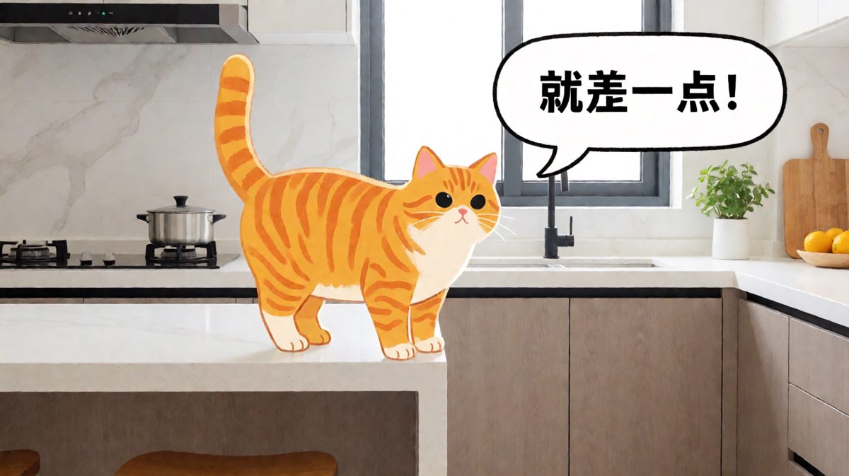橘猫版蜘蛛侠，就差那么一点点……