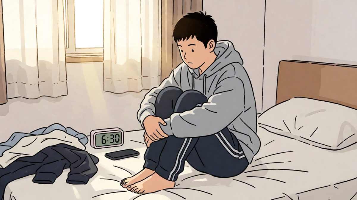 闹钟响了，主角继续呼呼大睡