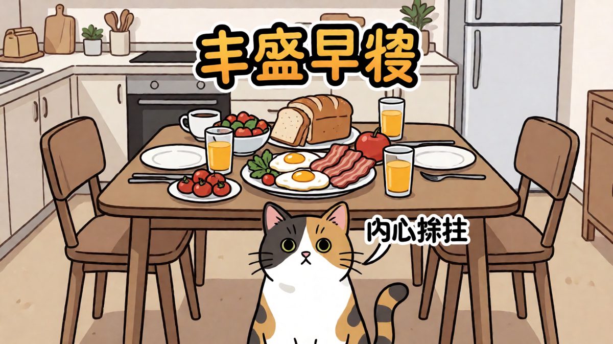 然而早餐桌太诱人了…