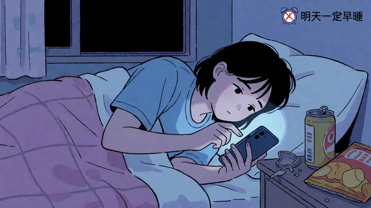 熬夜冠军的深夜倔强：明天一定早睡