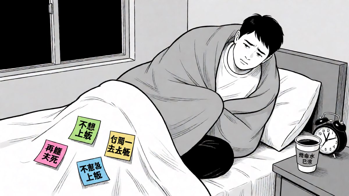 周一早晨，打工人最后的尊严被闹钟无情击碎。