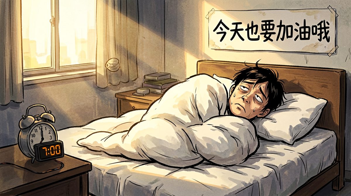 闹钟响了第N遍，身体仍然封印在床
