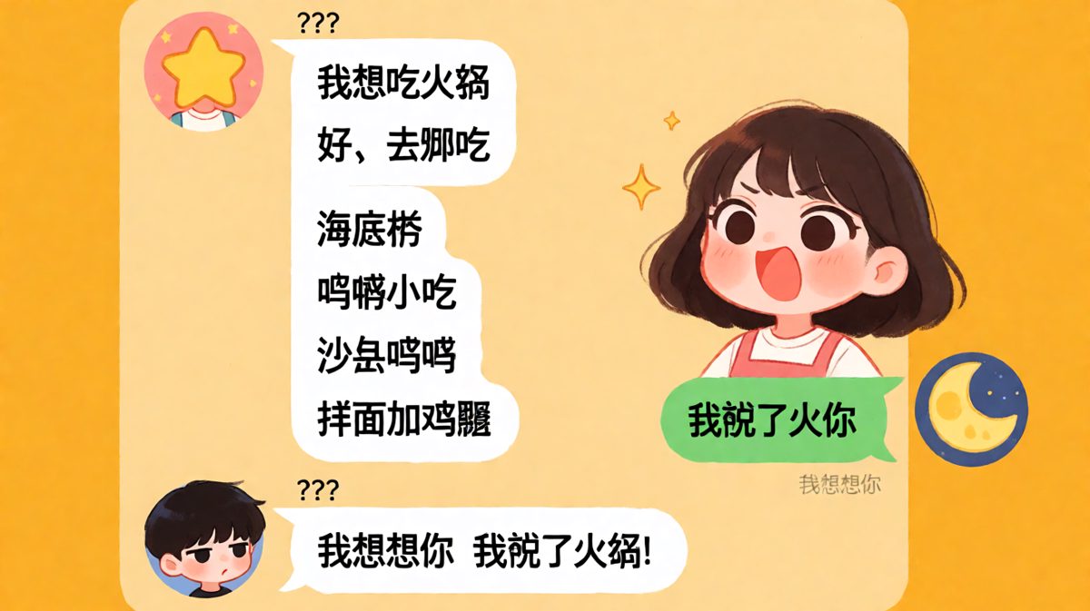 火锅、地点、谁做饭——情侣聊天的终极三问无人能答