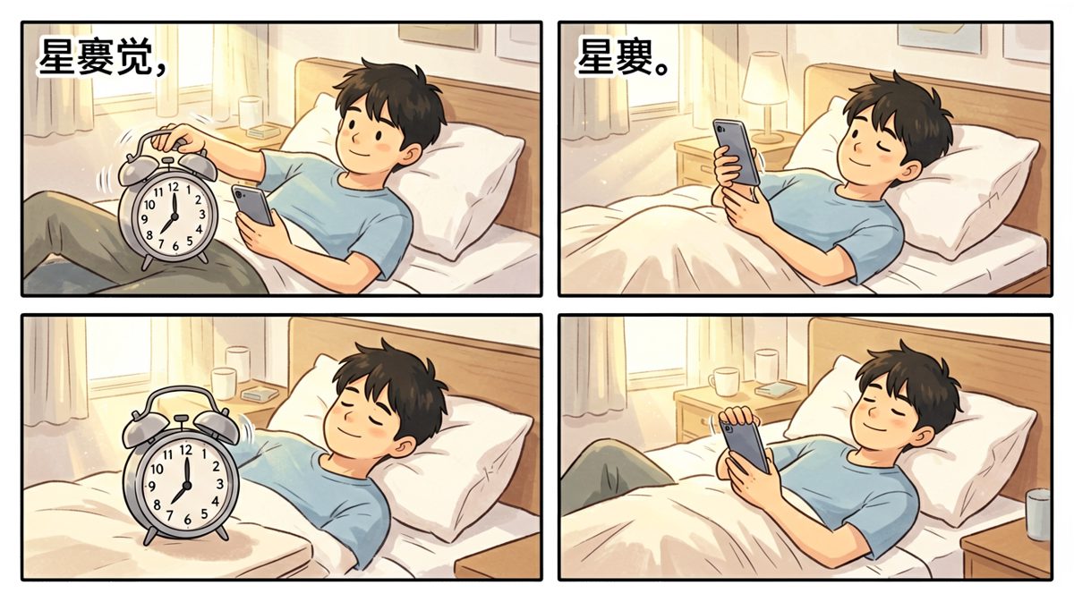 闹钟响了？按掉继续睡，人生赢家！