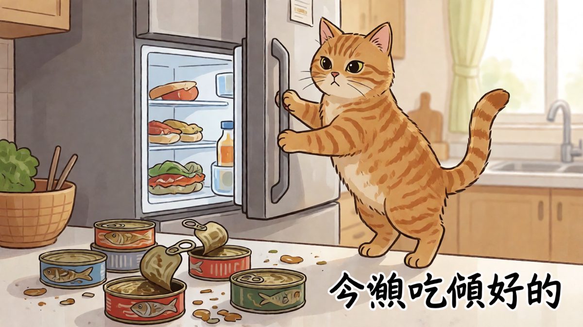 猫咪：听说冰箱里有好吃的，本喵亲自侦察！