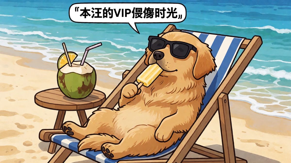 狗狗：狗生巅峰，就是这么简单~