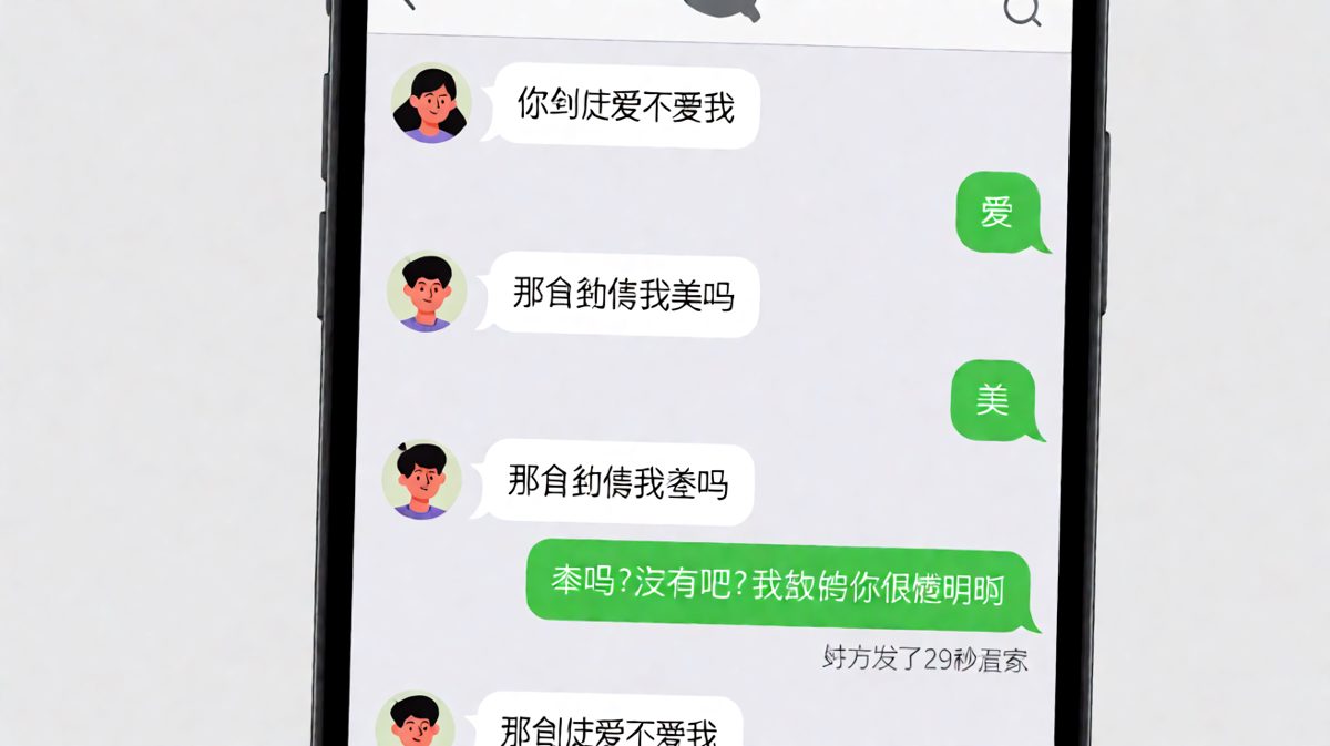 「你到底爱不爱我」的经典三连问，最后一句语音让男生当场石化