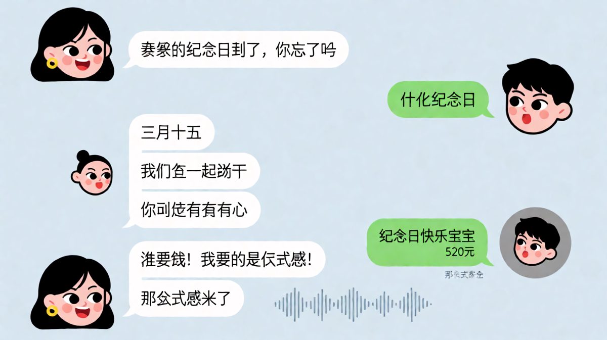 用转账糊弄纪念日结果被嫌弃