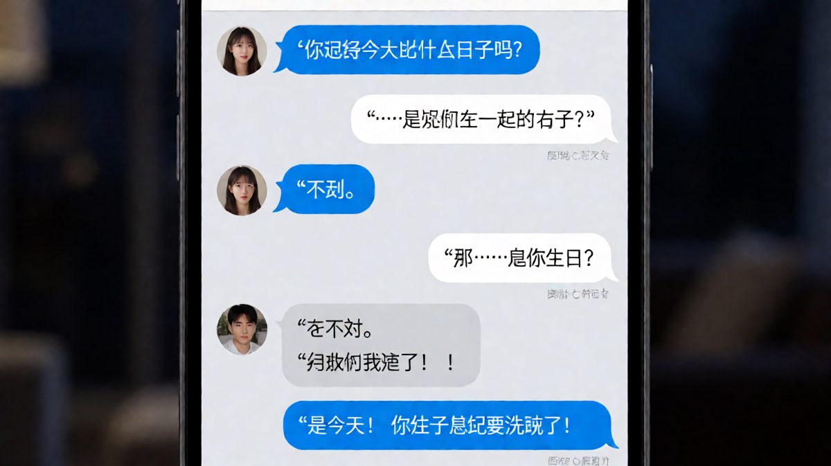 女生连环追问纪念日，男生越想越慌，最后发现只是在提醒他洗碗——直男的噩梦
