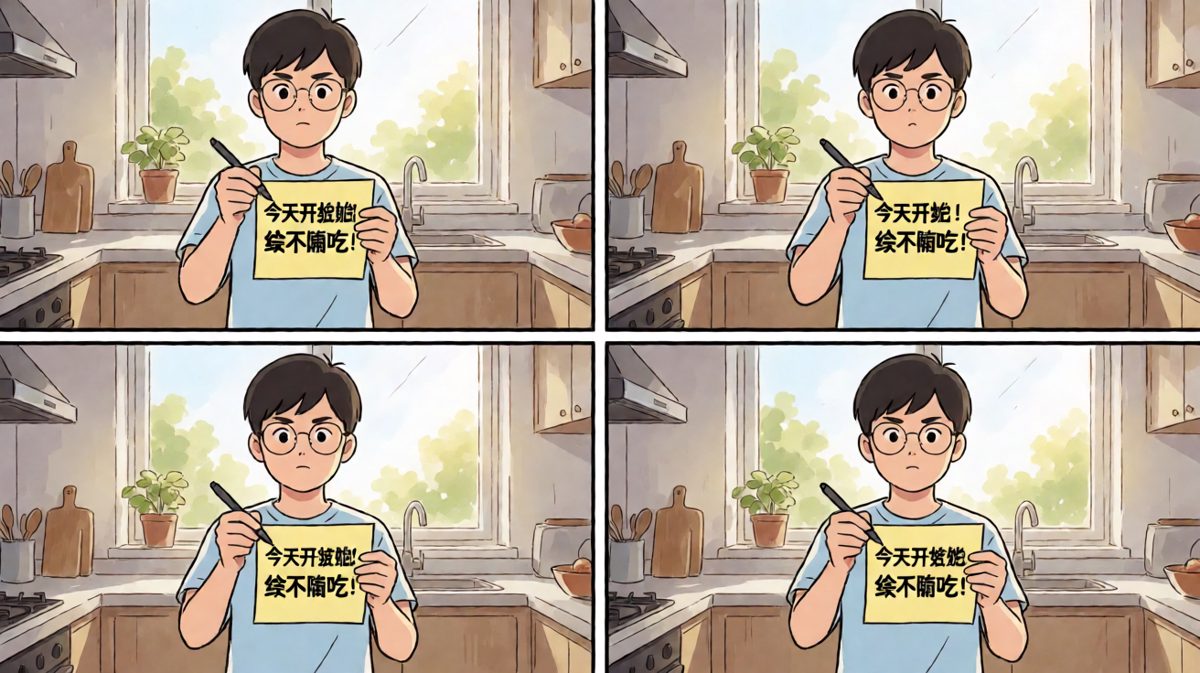 第一天：信誓旦旦写下减肥宣言