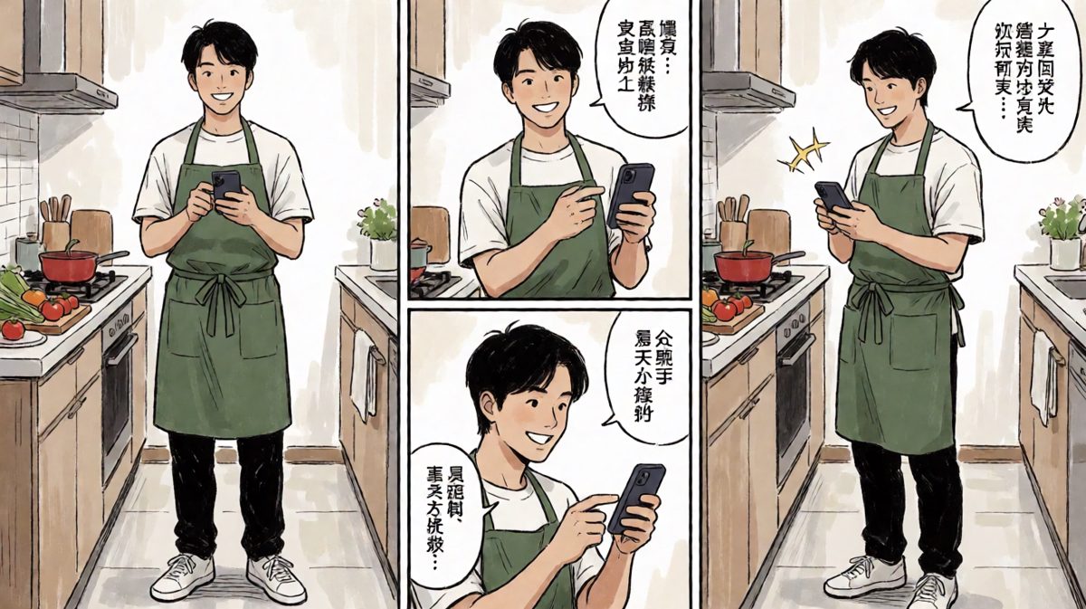 新手大厨信心满满准备大展身手
