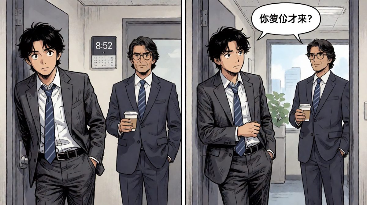 终于到公司，老板冷冷一问，主角瞬间社死。