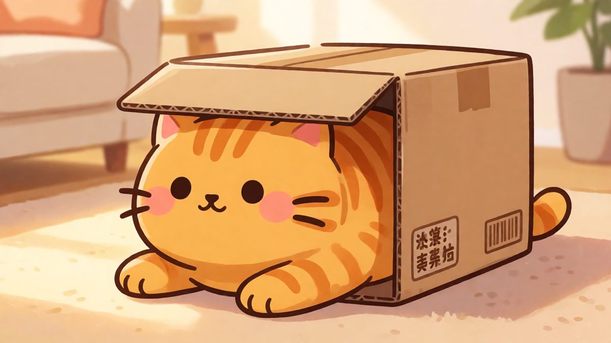 猫：只要我够扁，盒子就装得下我