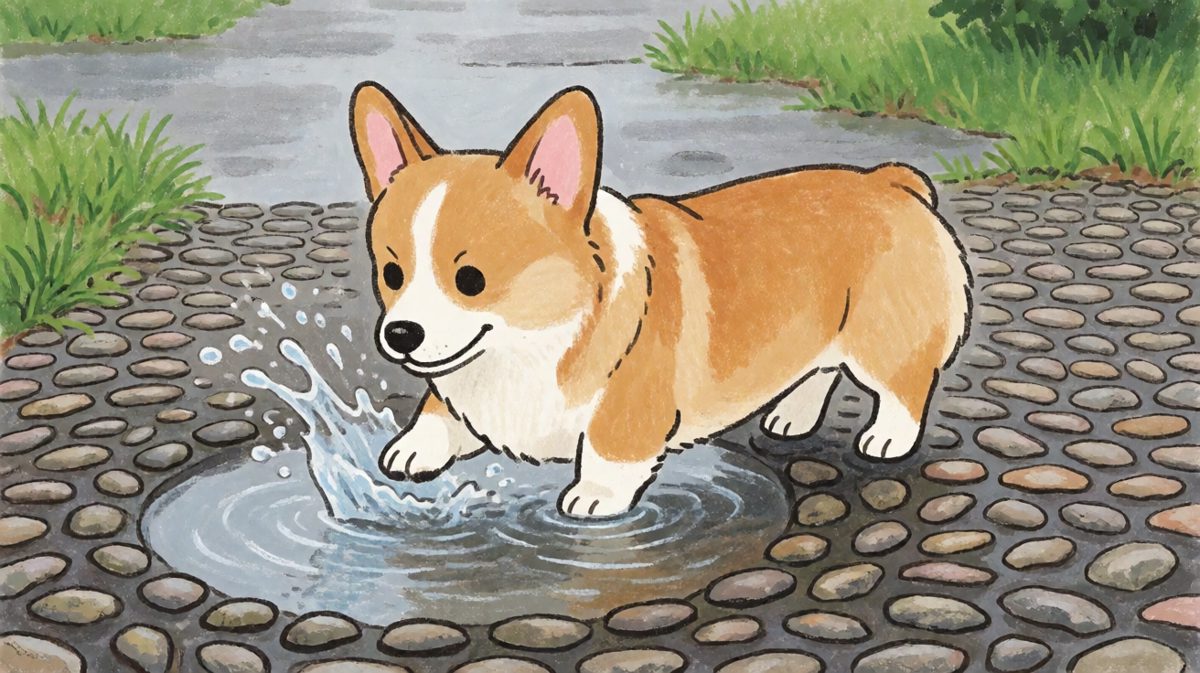 狗：本汪终于找到了人生的意义——水坑！