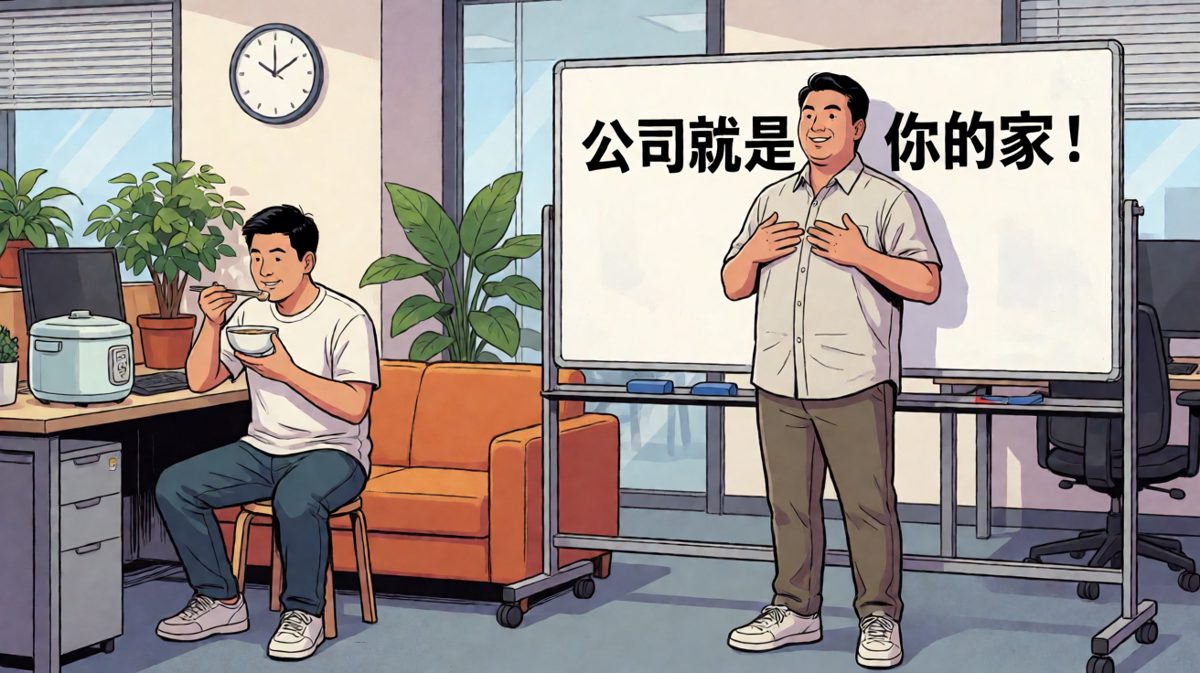 老板：公司就是你的家！员工：那我可就不客气了。