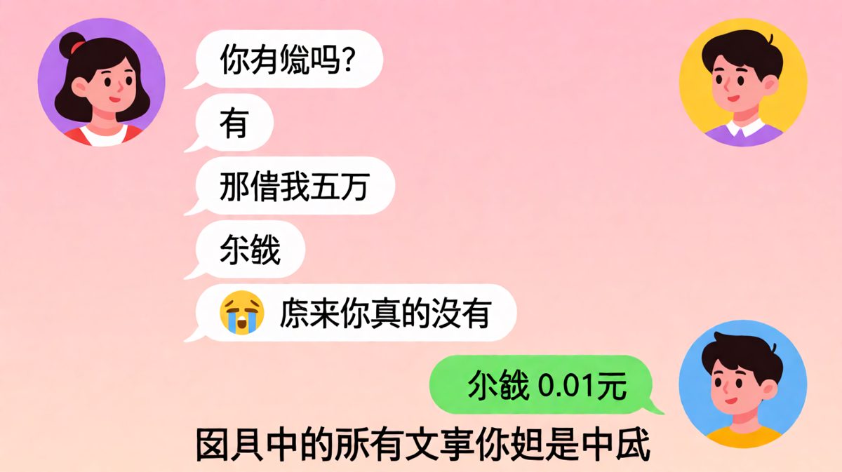 借钱大战，最后一招余额截图绝杀