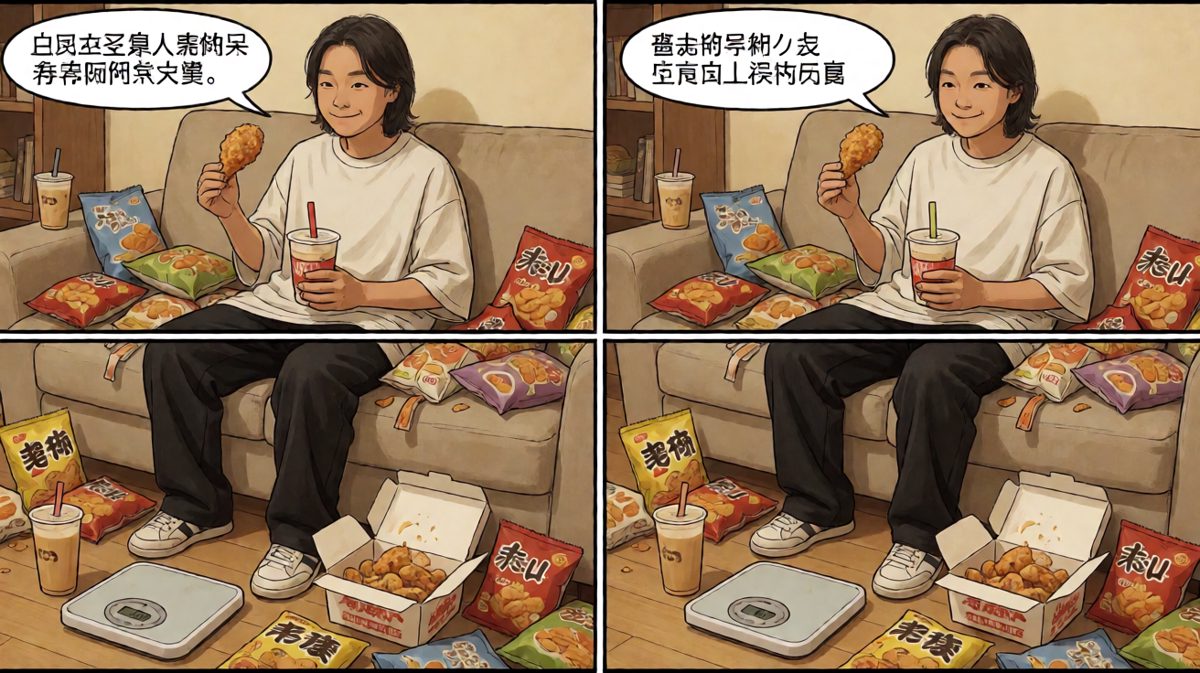 减肥第一天结束，体重反而上升了。
