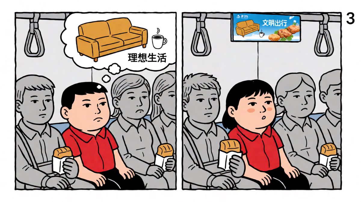 被挤成饼的思绪飞向远方