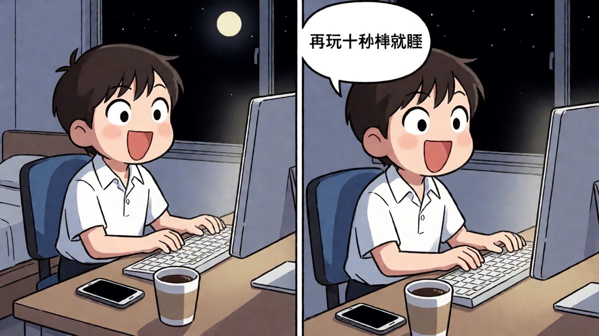 深夜还精神满满发誓早睡