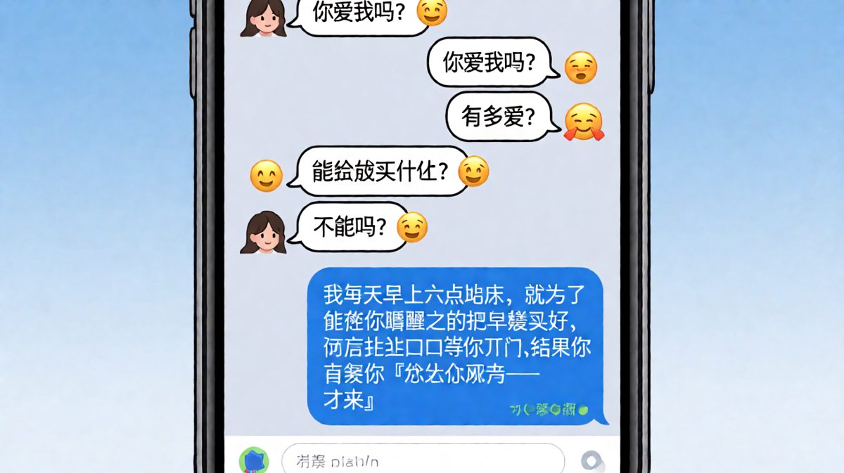 男方的「六点起床买早餐」——深情告白后的一句「你怎么才来」让他崩溃。