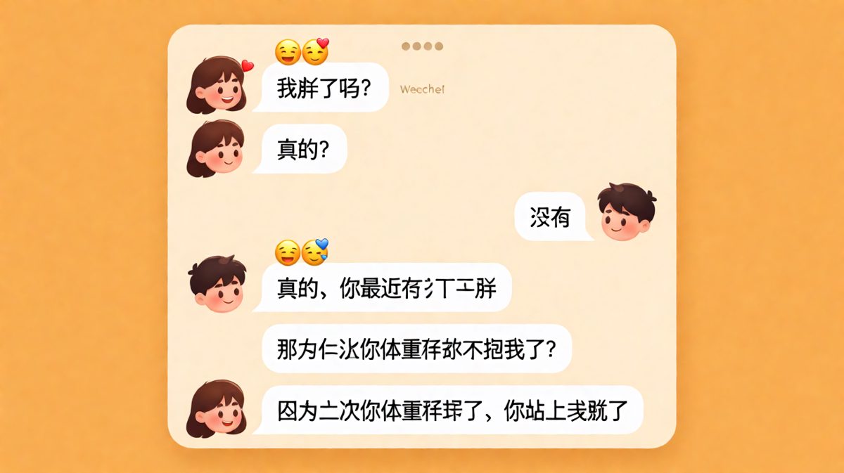 「我胖了吗」——男方的求生欲测试，结果在秤坏了的时候翻了车。