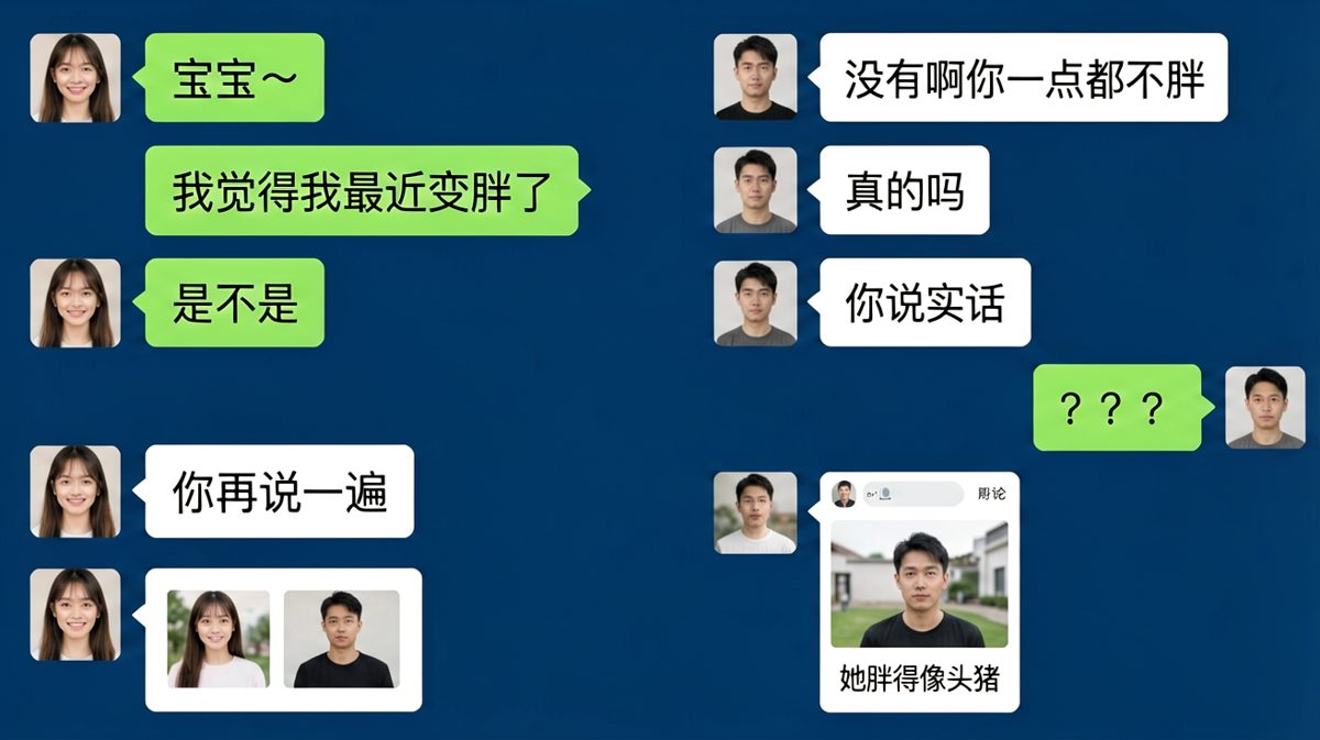 「我不胖」三个字引发的致命追问