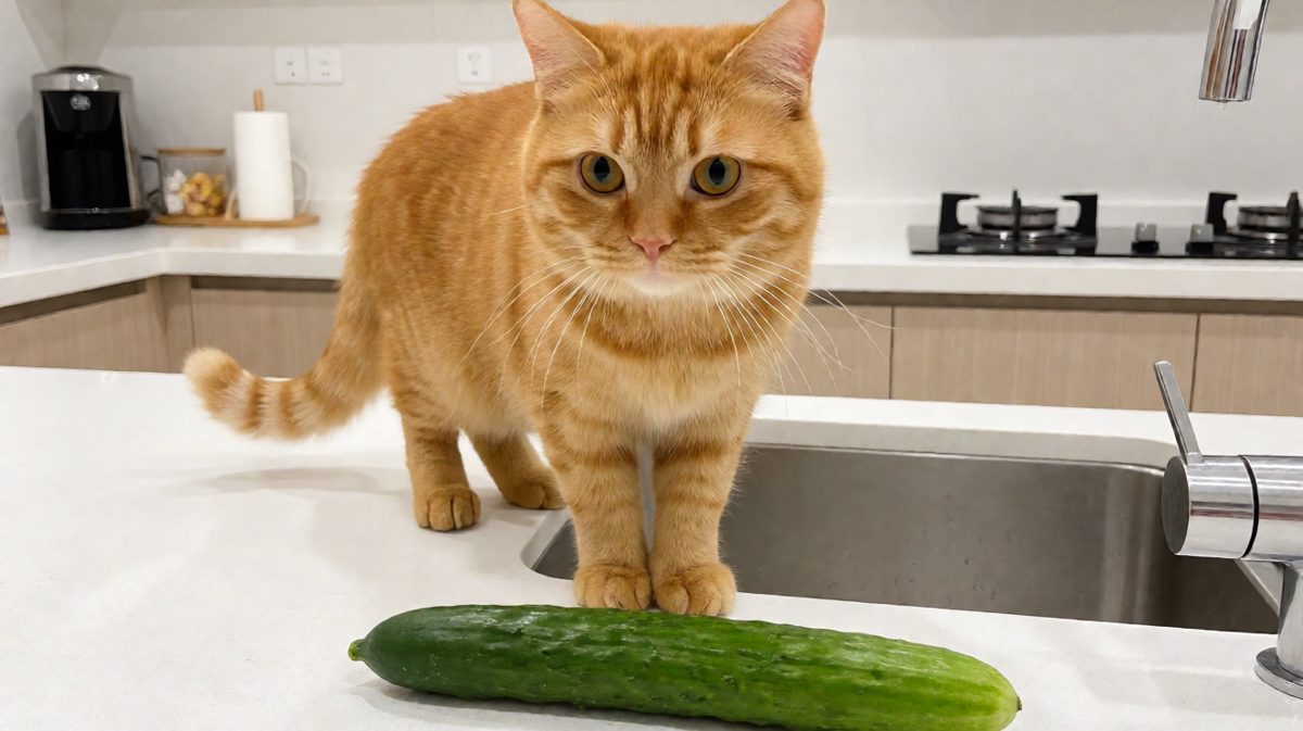 猫咪：这绿色的条状物是什么？！
