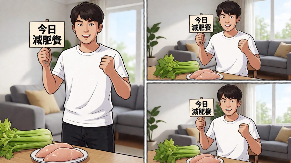 小明立下减肥雄心壮志