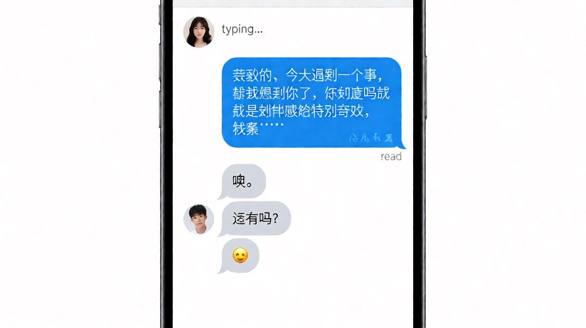 女生激情输出长篇大论，男生全程只回一个字，最后的追问让场面彻底尴尬又好笑
