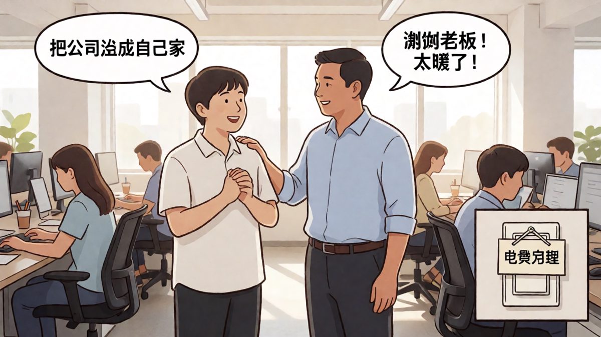老板说把公司当家，员工感动不已，结果老板让自交电费，原来家的定义是“自己掏钱的那一家”。