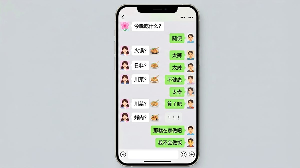 一句'随便'让女生炸毛，男友最终还是把自己坑了。