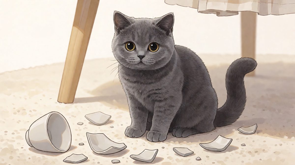 猫：桌子它先动的手，我只是正当防卫。