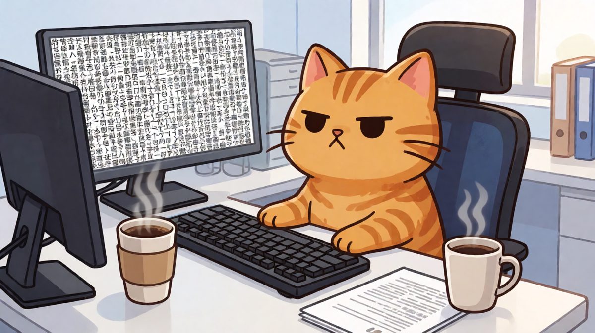 猫：今天也要努力摸鱼哦